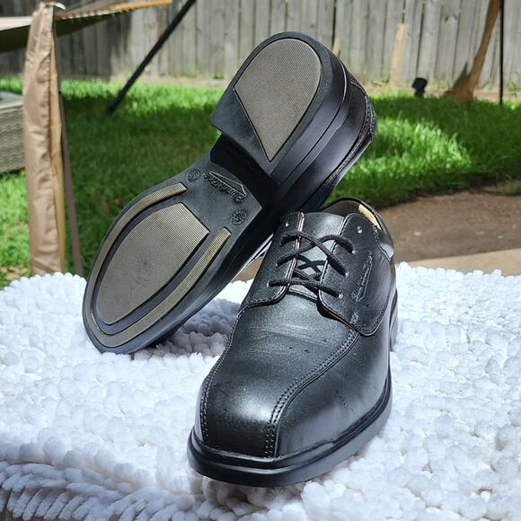 BLUNDSTONE BLACK STEEL TOE OXFORDS SIZE 8.5 VERY TOUGH LEATHER ?
